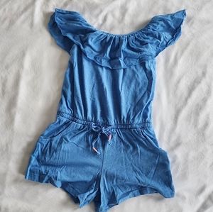 BLUE SUMMERTIME RUFFLE ROMPER!!! SIZE 5